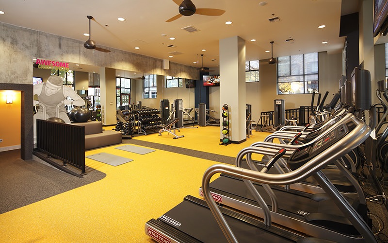 gym with exercise equipment